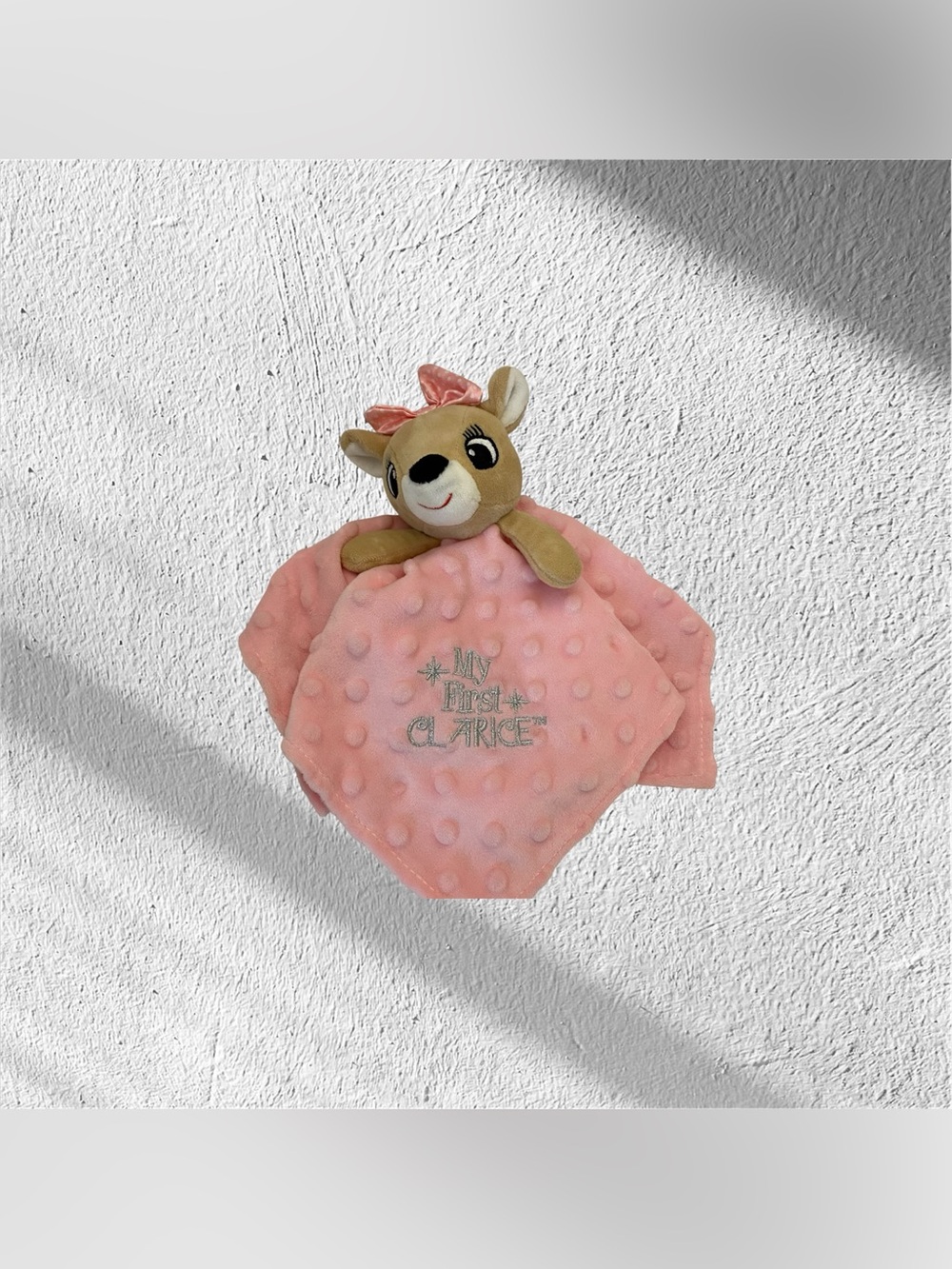 My First Rudolph Clarice Reindeer Pink Security Lovey Blanket Rattle Head 2024